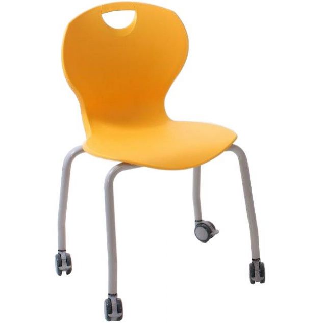 Evo Polypropylene Four Leg Classroom Chair On Castors Classroom Chairs