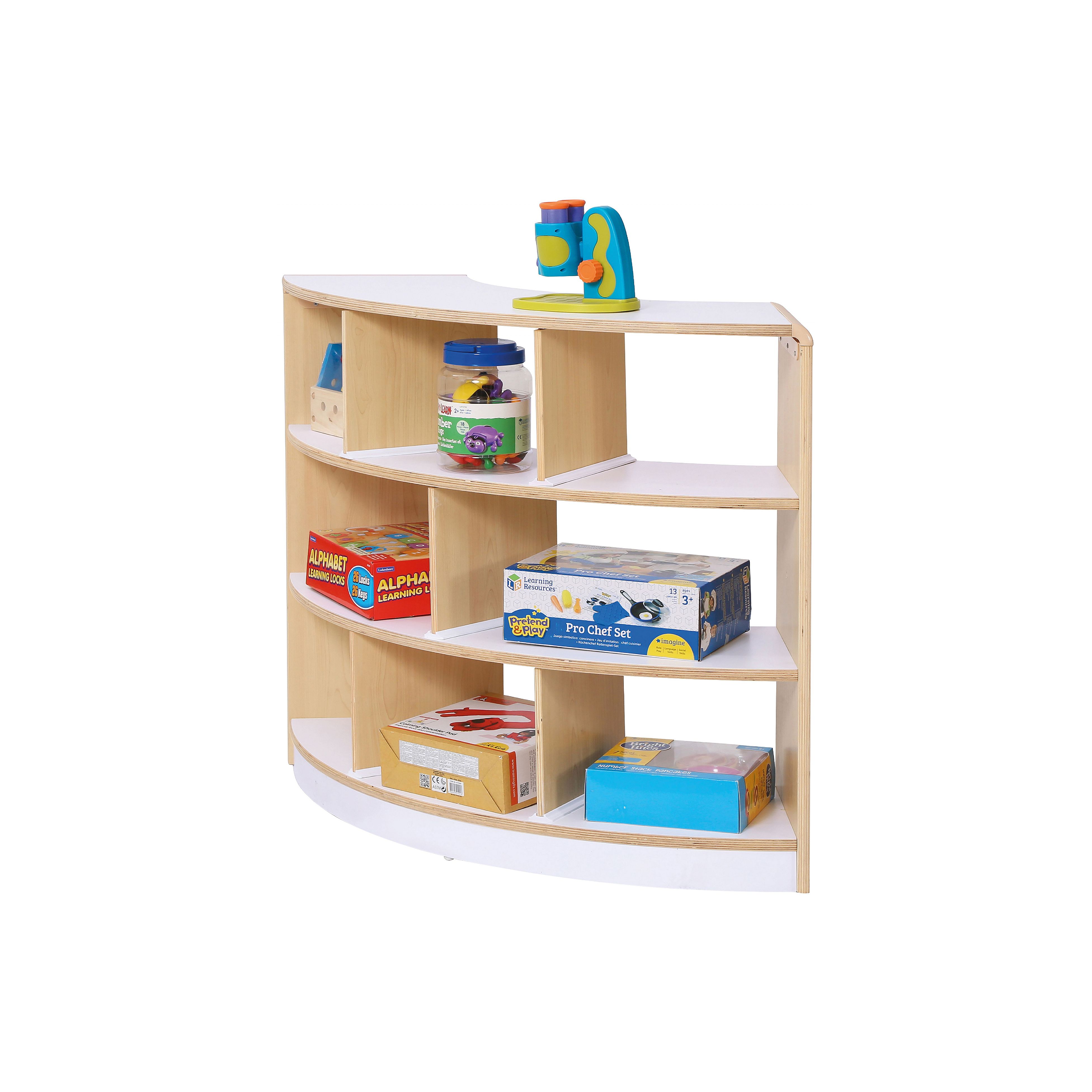 Alps Open Back 3 Shelf Curved Classroom Bookcase Bookcases