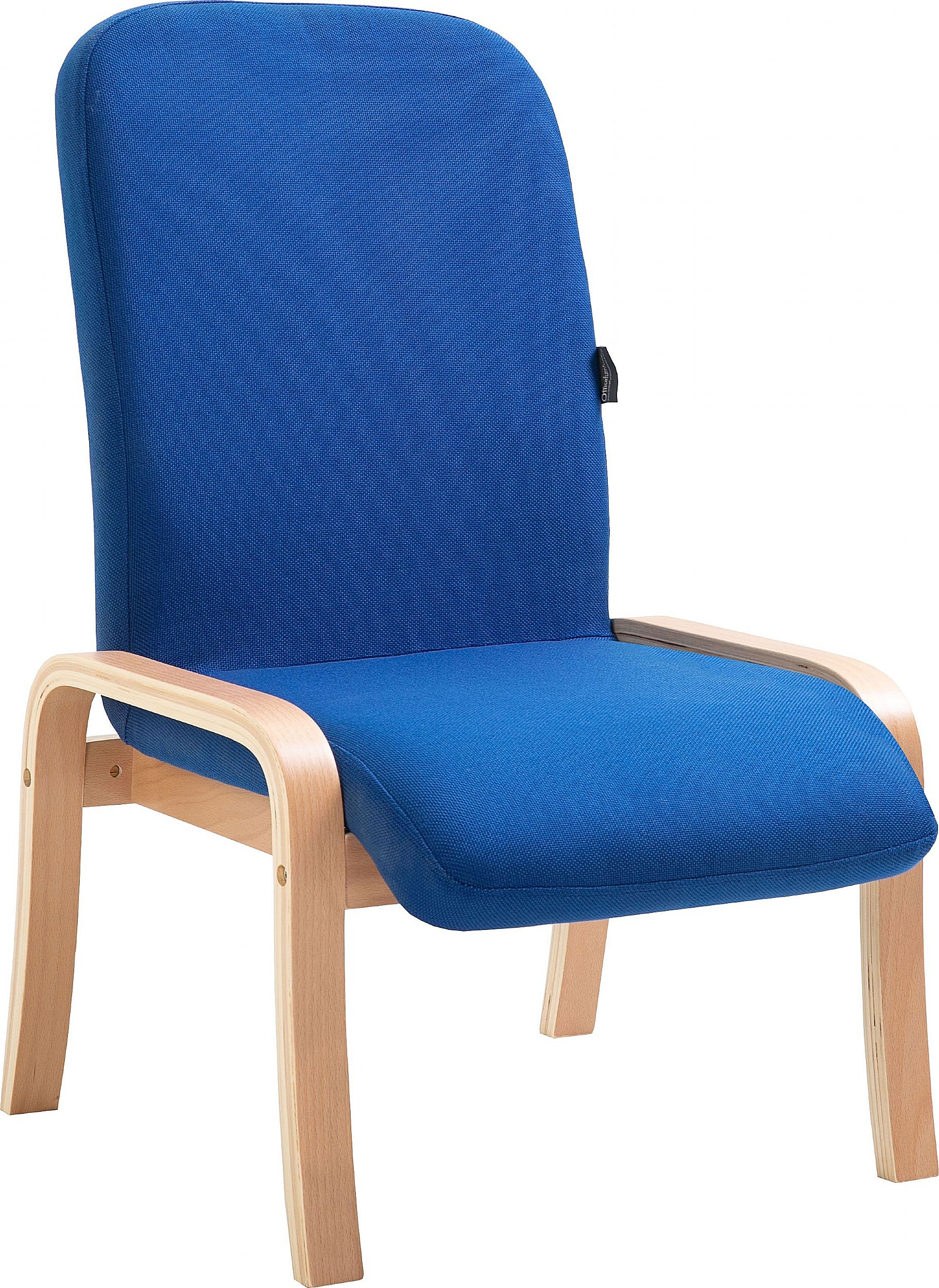 Meeting Room/Reception Chair Blue Wooden Frame 