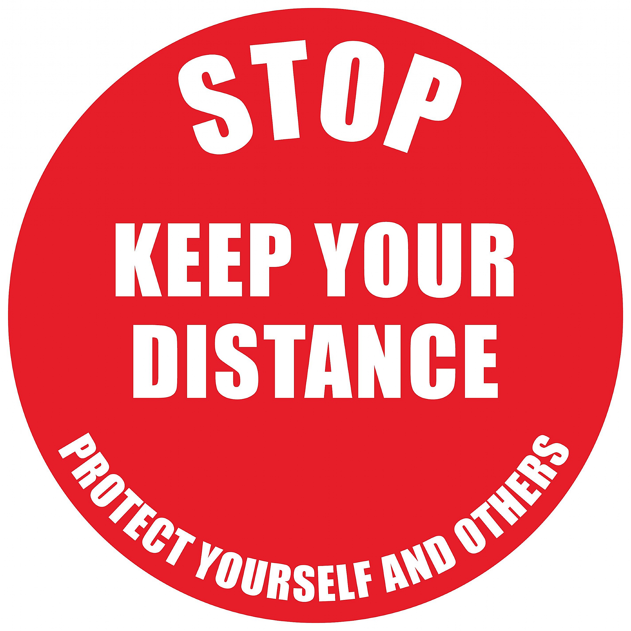 Safe Distance Floor Markers for Social Distancing Kit E Text STOP