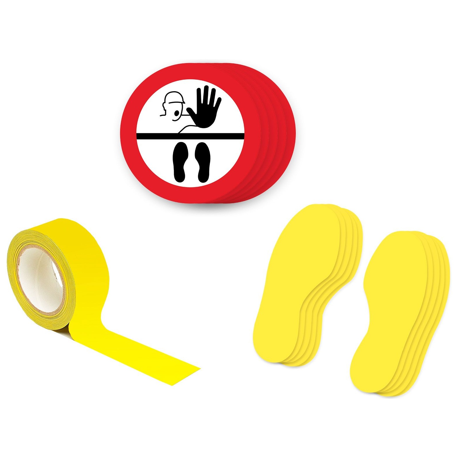 Safe Distance Floor Markers for Social Distancing Kit B Illustration