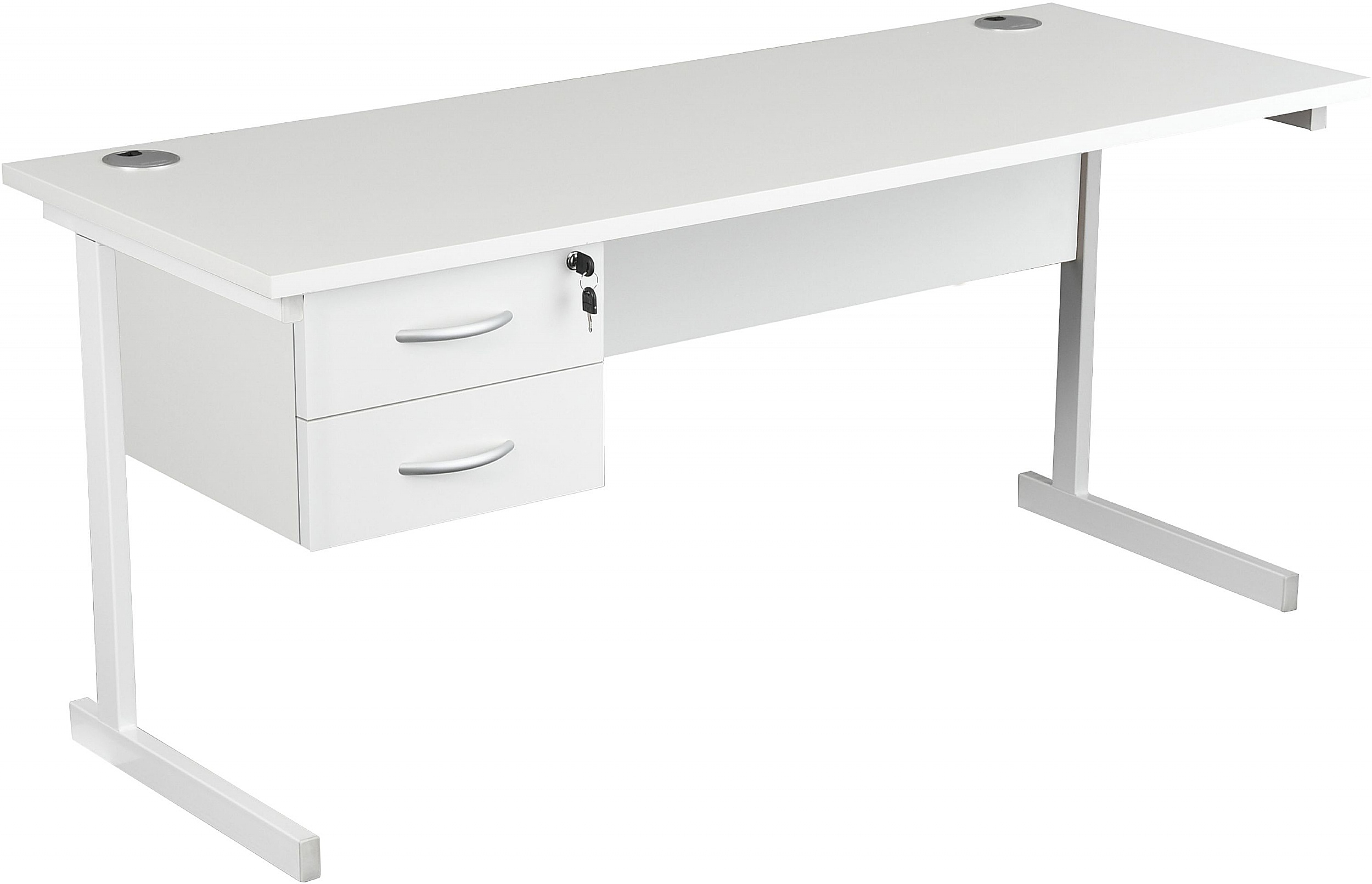 NEXT DAY Karbon K1 Compact Rectangular Cantilever Office Desks with Single Fixed Pedestal