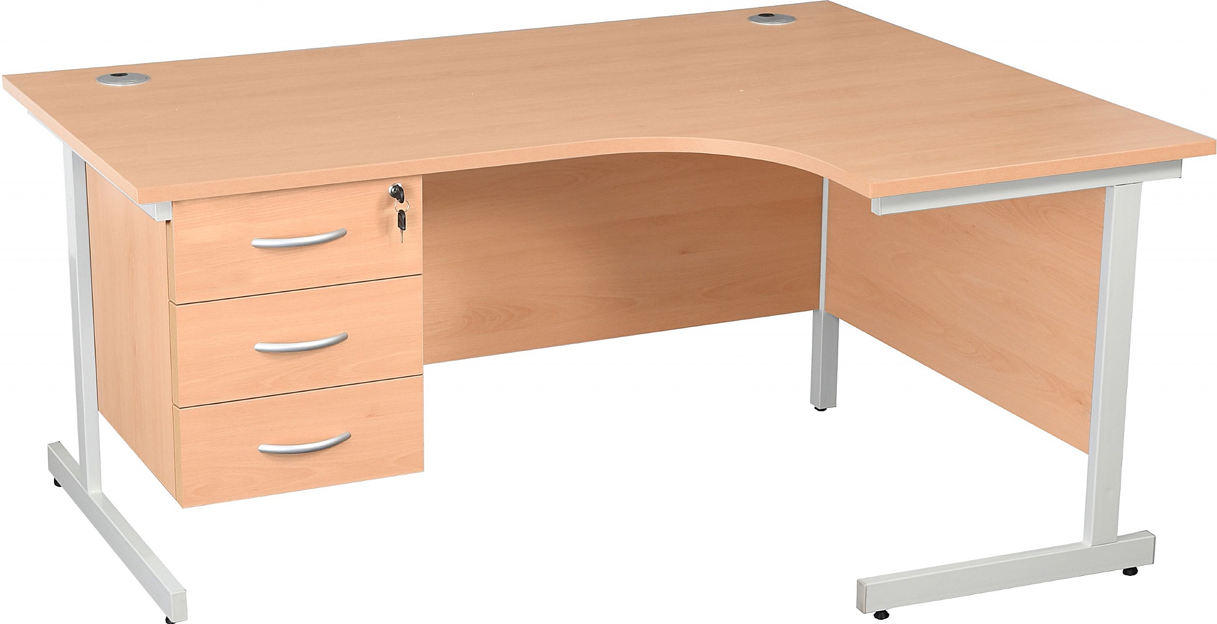 Karbon K1 Ergonomic Cantilever Office Desks With Fixed Pedestal