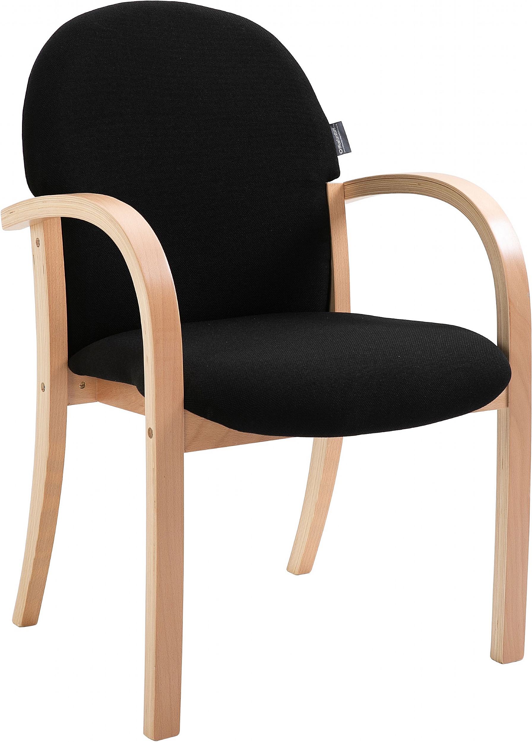 Lincoln Wooden Frame Fabric Stacking Chair With Arms Reception Seating