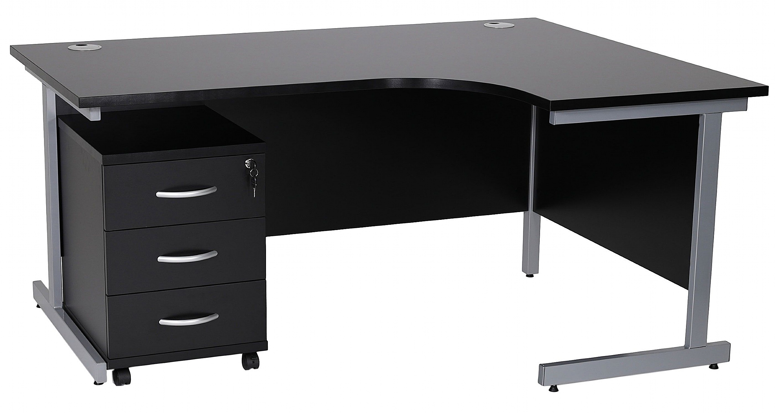 Karbon K1 Ergonomic Cantilever Office Desks With Low Mobile Pedestal