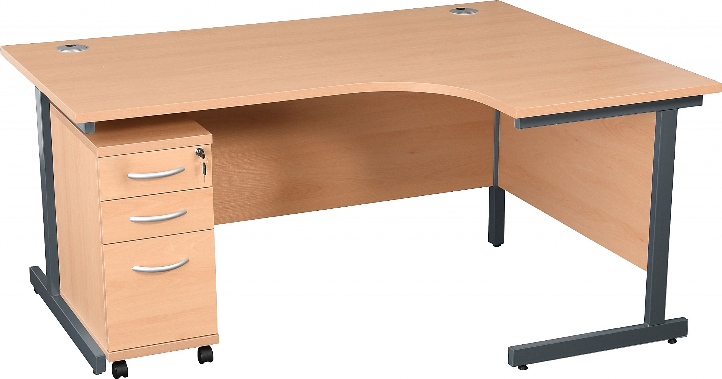 Karbon K1 Ergonomic Cantilever Office Desks With Narrow Under Desk Pedestal