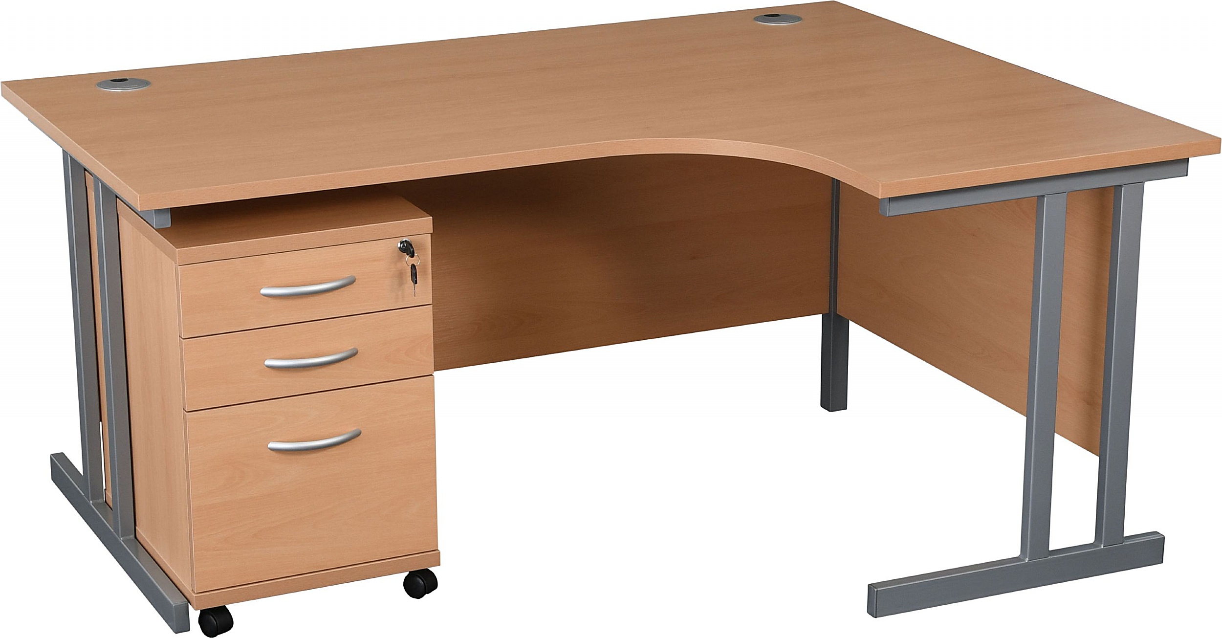 Karbon K3 Ergonomic Deluxe Cantilever Desk With Tall Under Desk Mobile
