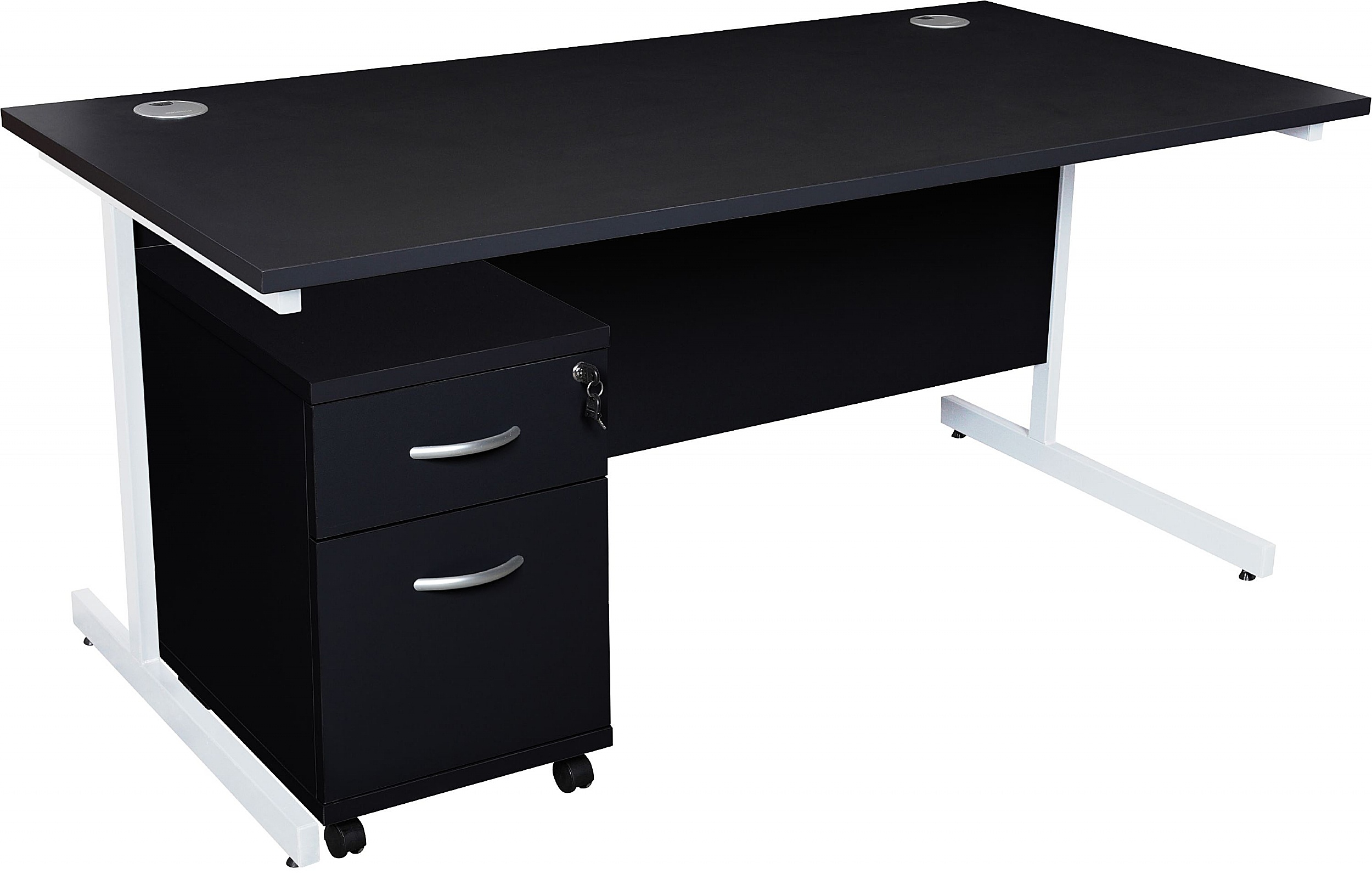 NEXT DAY Karbon K1 Rectangular Cantilever Office Desks with Under Desk