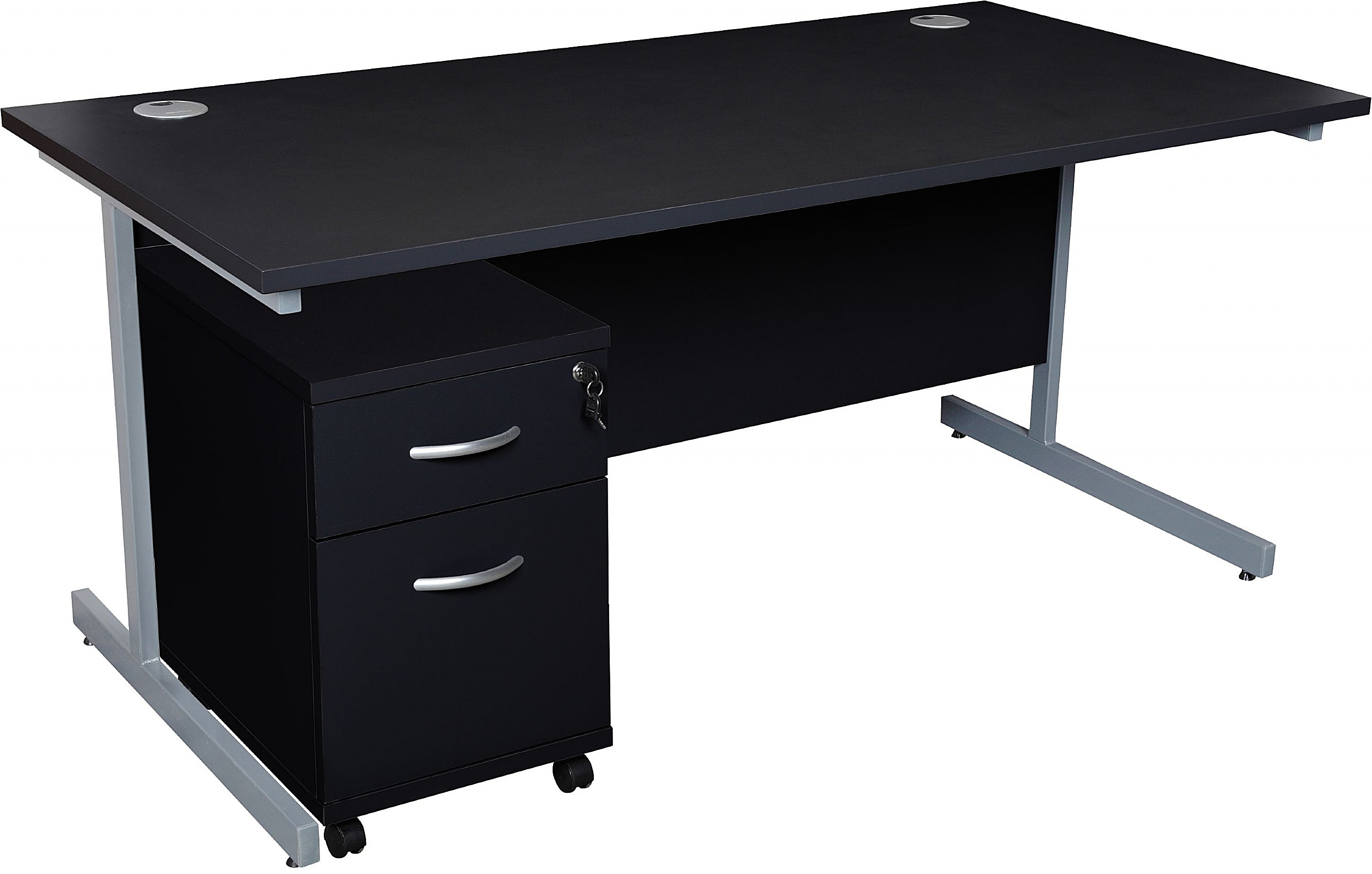 NEXT DAY Karbon K1 Rectangular Cantilever Office Desks with Under Desk