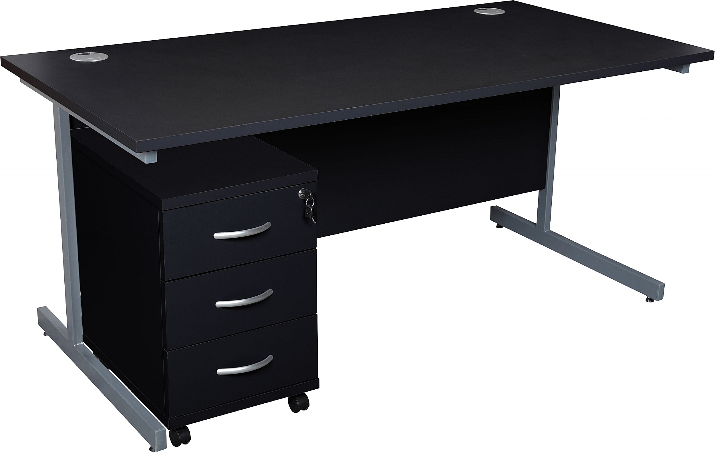 NEXT DAY Karbon K1 Rectangular Cantilever Office Desks with Under Desk