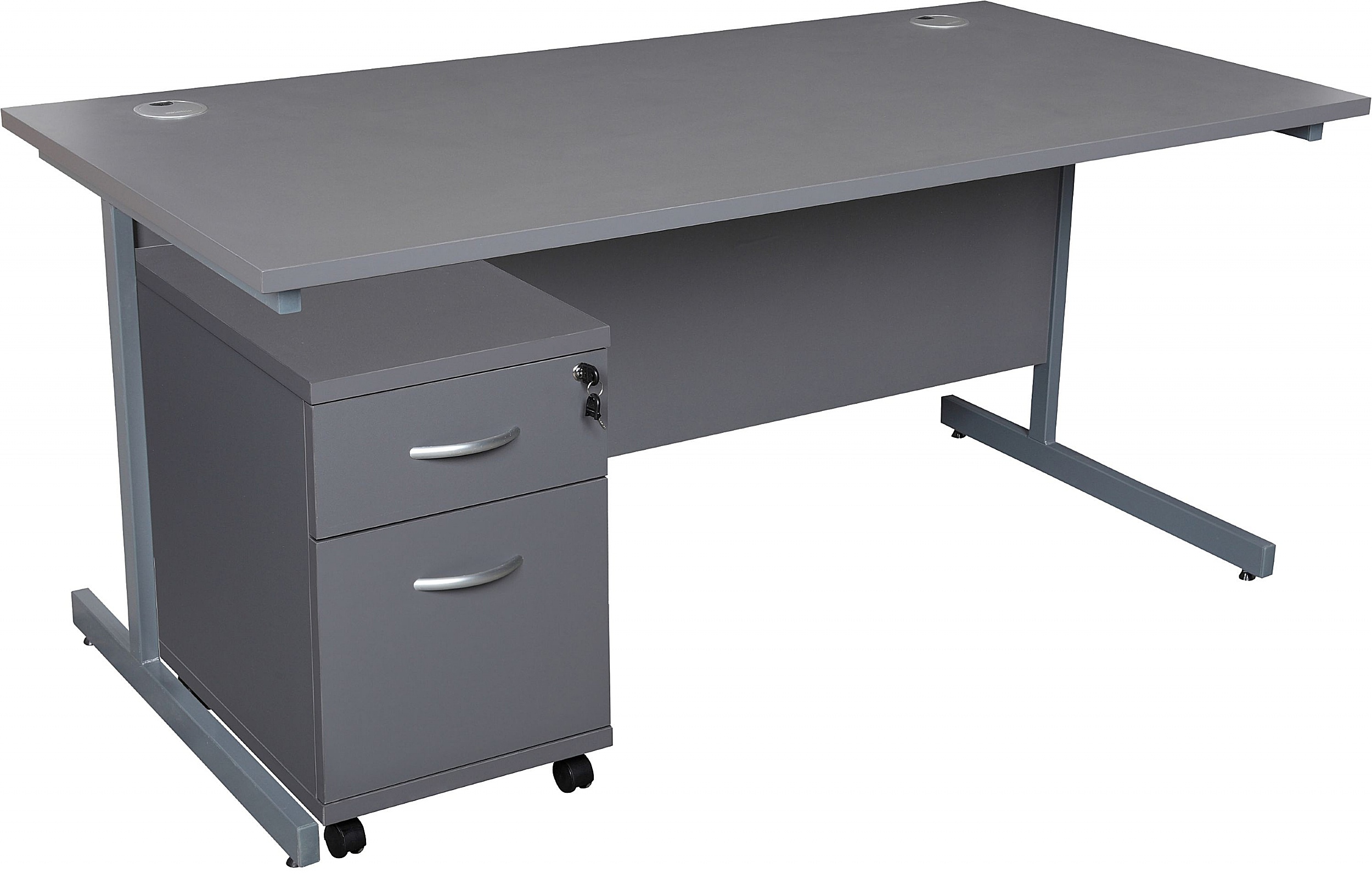 NEXT DAY Karbon K1 Rectangular Cantilever Office Desks with Under Desk