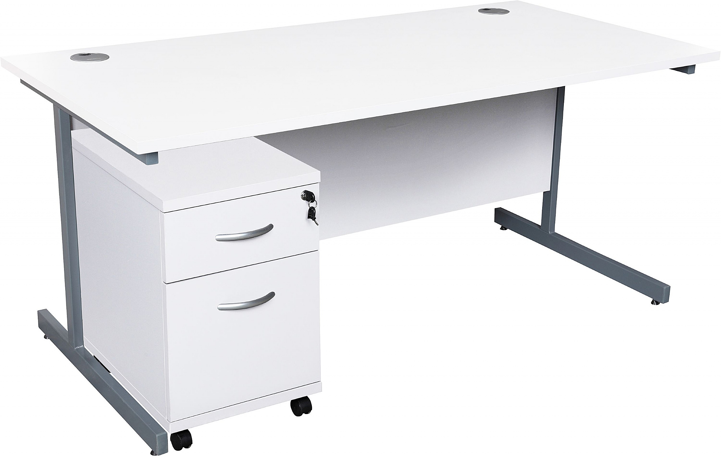 NEXT DAY Karbon K1 Rectangular Cantilever Office Desks with Under Desk