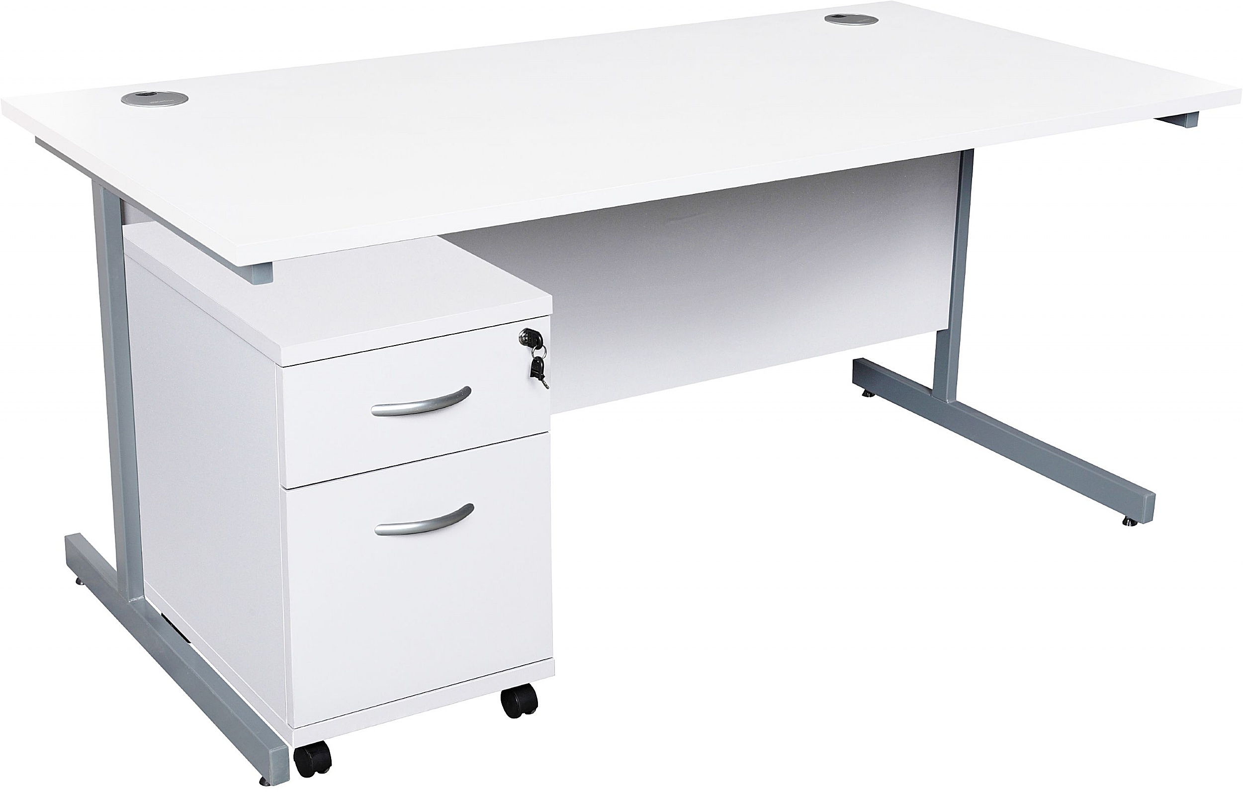 NEXT DAY Karbon K1 Rectangular Cantilever Office Desks with Under Desk